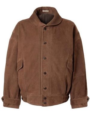 AURALEE Suede Blouson Jacket - Brown