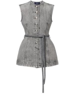 Sportmax Orli Denim Vest - Gray
