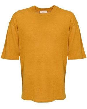 Roberto Collina Short Sleeve Knitted Sweater - Yellow