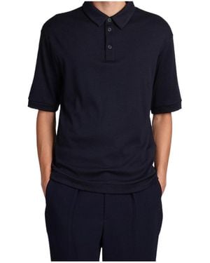 Giorgio Armani Knitted Polo Shirt - Blue