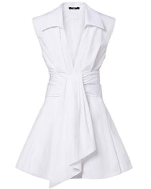Balmain Cotton Poplin Shirt Dress - White