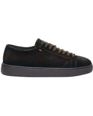 Santoni Lace-Up Low-Top Casual Shoes - Black