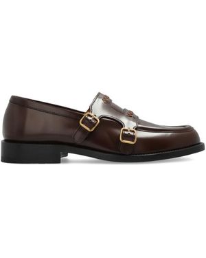 Marni Embroidered-Logo Shoes - Brown