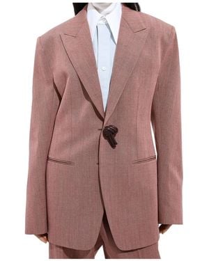 Bottega Veneta Wool And Linen Melange Jacket - Brown