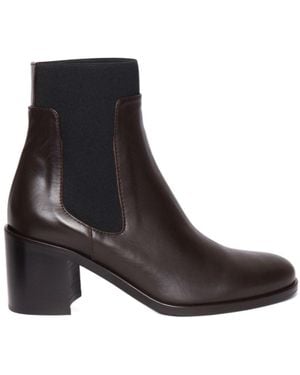 Via Roma 15 Leather Boots - Black