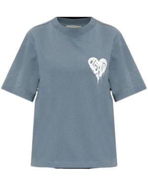 AllSaints Melting Heart Graphic Shortsleeve Tee - Blue