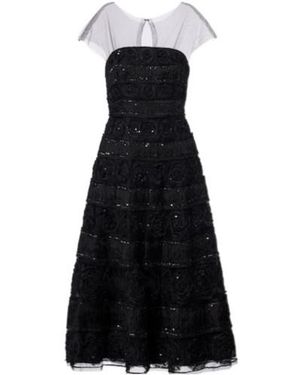 Carolina Herrera Floral-Appliqué Sequined Gown - Black