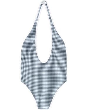 DIESEL Allie-D-Core Houndstooth Printed Swimsuit - Blue