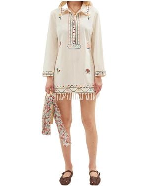 RIXO London Astoria Mini Dress - Natural