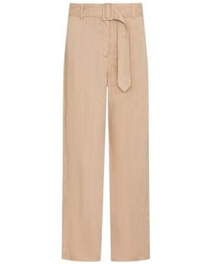 Marella Casual Pants With Belt Loops - Natural