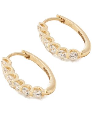 Ileana Makri 14-Karat Diamond Hoop Earrings - Metallic