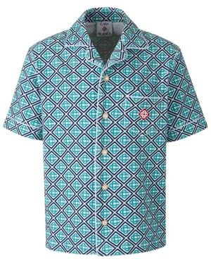 CASABLANCA Logo Short-Sleeved Shirt - Blue