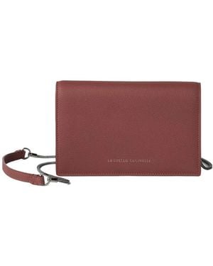 Brunello Cucinelli Leather Chain Wallet - Red