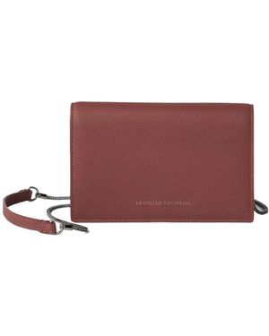 Brunello Cucinelli Leather Chain Wallet - Red