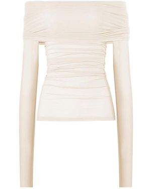 Wolford Sheer Drape Long Sleeves Top - Natural