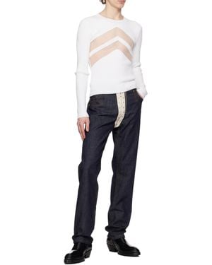 Jean Paul Gaultier Crew Neck Long Sleeve Sweater - White