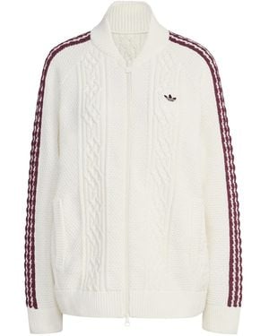 adidas Originals Zip Stand Collar Jumper - White