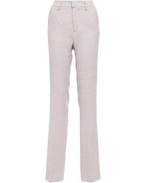 Alessandra Rich Sequined Mid-Rise Straight Trousers - Grey