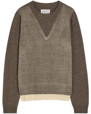 Maison Margiela Wool Crew-Neck Sweater - Brown