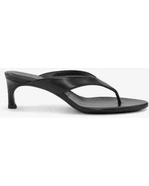 ROTATE BIRGER CHRISTENSEN Kitten Heel Leather Mules - Black