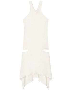 Courreges Courrèges V-Neck Cut-Out Jersey Mini Dress - White