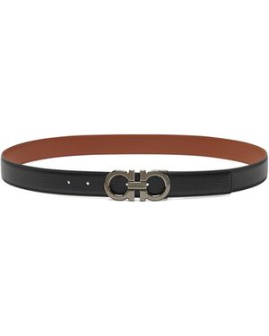 Ferragamo Reversible And Adjustable Gancini Belt - White