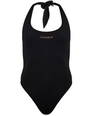 Balmain Sleeveless One-Piece Swimsuit - Black