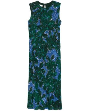 Dries Van Noten Sequin Embellished Printed Dress - Green