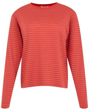 AURALEE Striped Long-Sleeve T-Shirt - Red