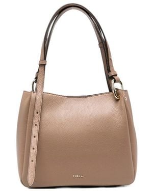Furla Nuvola Leather Tote Bag - Natural