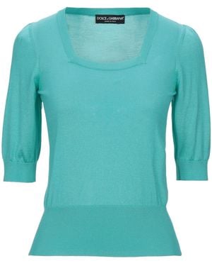 Dolce & Gabbana Minimalist Solidcolor Knit Top - Blue