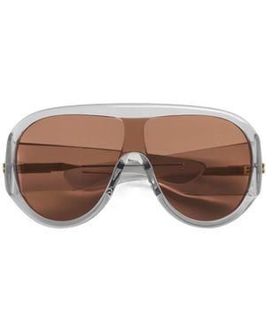 Bottega Veneta Eyewear Mask Frame Sunglasses - Brown