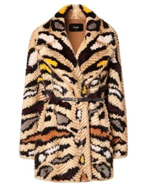 Fendi Inlaid Dorsato Mink Coat - Black