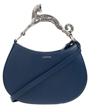 Lanvin Embellished Handle Zipped Tote Bag - Blue