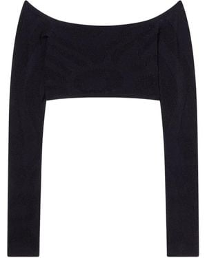 PUCCI Cropped Jacquard Marmo Top - Blue