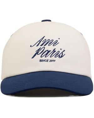 Ami Paris Ami Embroidered Baseball Hat - Blue