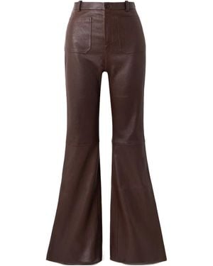 Stouls Laurent Leather Flared Trousers - Brown