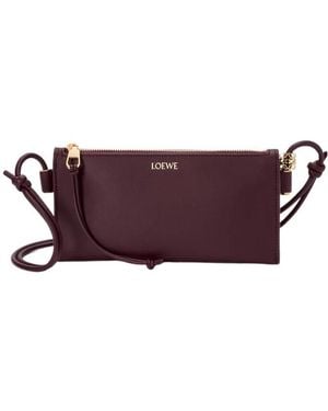 Loewe Joya Leather Pouch - Purple