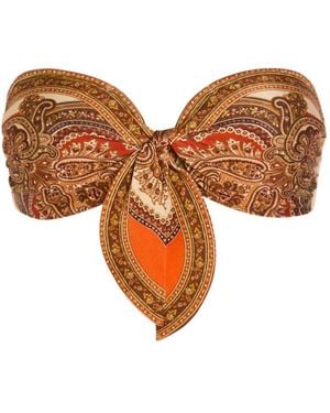 Zimmermann Printed Strapless Tie-Detail Bikini - Brown