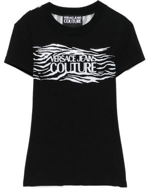 Versace Jeans Couture Couture Zebra Printed Crewneck T-Shirt - Black
