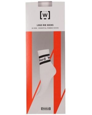 Wolford Logo Rib Knit Cotton Blend Socks - Red