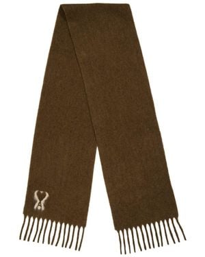 Ami Paris Solid Colour Scarf - Brown