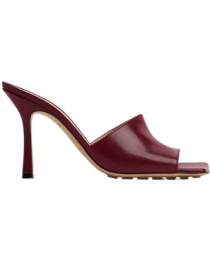 Bottega Veneta Logo High-Heeled Sandals - Purple