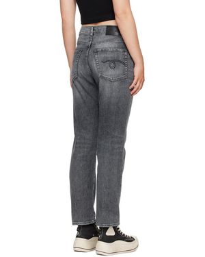 R13 Cropped Boyfriend Jeans - Black