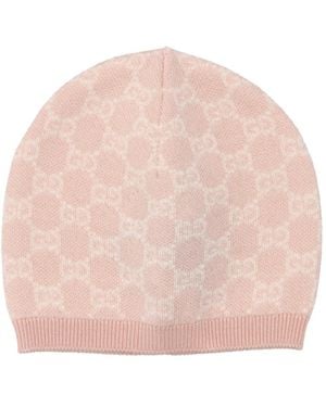 Gucci All Over Logo Knitted Hat - Pink