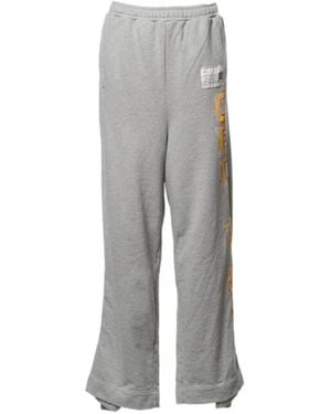 Maison Mihara Yasuhiro Logo-Patch Graphic-Print Track Trousers - Grey