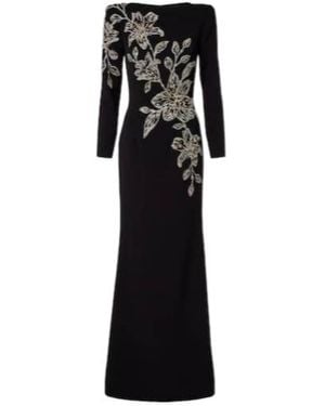 Jenny Packham Slipper Orchid Embellished Gown - Black