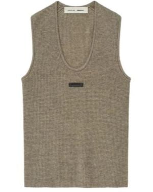 Fear Of God Logo Patch Ribbed Tank - Grey
