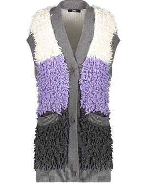 Herno Cardigan Without Sleeves Colored With Pockets - Purple