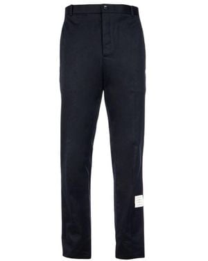 Thom Browne Logo Patch Chino Trousers - Blue